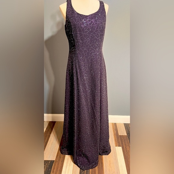 Reggio maxi formal sleeveless sequins purple gown dress Y2K size 10 - Picture 1 of 15